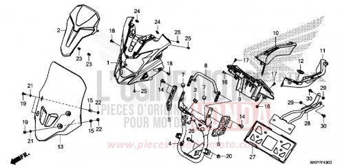 UPPER COVER/WINDSCREEN CB500XAK de 2019